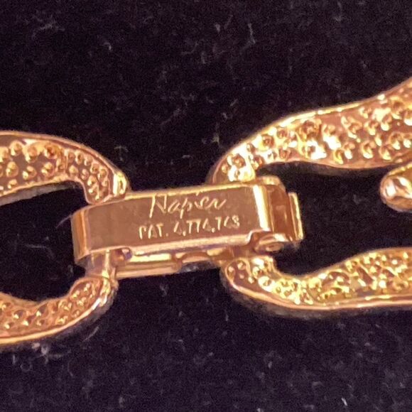 Napier Brand Gorgeous Classic Goldtone and Navy Enamel Choker Necklace - Picture 8 of 9